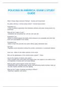 POLICING IN AMERICA&colon; EXAM 1 STUDY GUIDE