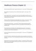Healthcare Finance Chapter 13 questions n answers