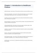 Chapter 1&colon; Introduction to Healthcare Finance questions well answered