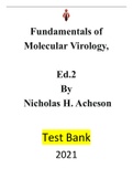 Fundamentals of Molecular Virology&comma; Second Edition by Nicholas H&period; Acheson--&vert;Test bank&vert; Reviewed&sol;Updated for 2021