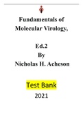 Fundamentals of Molecular Virology, Second Edition by Nicholas H. Acheson--|Test bank| Reviewed/Updated for 2021