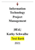 Information Technology Project Management 8th Edition by Kathy Schwalbe-|Test bank| Reviewed/Updated for 2021