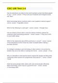 CSC 100 Test 1 Question and answer 100&percnt; correct 2024