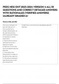 PEDS HESI EXIT 2023-2024 VERSION 4 ALL 55 QUESTIONS AND CORRECT DETAILED ANSWERS WITH RATIONALES &lpar;VERIFIED ANSWERS&rpar; &vert;ALREADY GRADED A&plus;