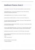 Healthcare Finance&comma; Exam 3 verified already passed