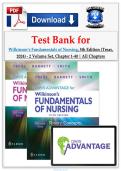 Test Bank &ndash; Wilkinson&rsquo;s Fundamentals of Nursing&comma; 5th Edition &lpar;Treas&comma; 2024&rpar; - 2 Volume Set&comma; Chapter 1-40 &vert; All Chapters &vert;&vert;Complete A&plus; Guide