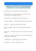 Virginia State Board CNA Test Questions And Answers Latest Update 2024&sol;2025