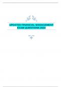 UPDATED FINANCIAL MANAGEMENT EXAM QUESTIONS 2024