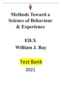 Methods Toward a Science of Behavior and Experience 10th Edition by William J. Ray-|Test bank| Reviewed/Updated for 2021