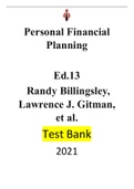 Personal Financial Planning by Randy Billingsley, Lawrence J. Gitman, et al Test bank| Reviewed/Updated for 2021