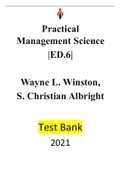 Practical Management Science ED.6 by Wayne L. Winston, S. Christian Albright-Test bank| Reviewed/Updated for 2021