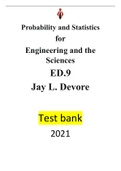 Probability and Statistics for Engineering and the Sciences, ED.9 by Jay L. Devore-- |Test bank| Reviewed/Updated for 2021