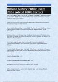 Indiana Notary Public Exam 2024 Solved 100&percnt; Correct 