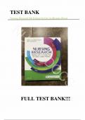 Test Bank - for Nursing Research 9th Edition by Geri LoBiondo-Wood&comma; All Chapters 1-21 &vert; Complete Guide A&plus;