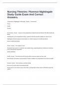  Nursing Theories&colon; Florence Nightingale Study Guide Exam And Correct Answers&period;