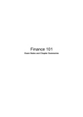 Finance 101 - Exam Notes and Chapter Summaries