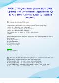 WGU C777 Quiz Bank &lpar;Latest 2024&sol; 2025 Update&rpar; Web Development Applications &vert;Qs & As &vert; 100&percnt; Correct&vert; Grade A &lpar;Verified Answers&rpar;