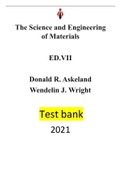 The Science and Engineering of Materials ED.VII by Donald R. Askeland, Wendelin J. Wright-- |Test bank| Reviewed/Updated for 2021<ALL Chapters Included-Ch1-23 - 462 pages of Solutions