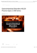 Gastrointestinal Disorders NCLEX Practice Quiz 2 &lpar;100 Items&rpar;