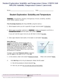 Student Exploration: Solubility and Temperature Gizmo | CHEM 1160 M9L2M1 Solubility Temperature Gizmo-1 (answered)