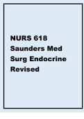NURS 618 Saunders Med Surg Endocrine Revised 2021
