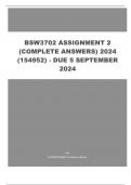 BSW3702 Assignment 2 &lpar;QUALITY ANSWERS&rpar; 2024 - DUE 5 September 2024