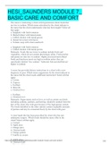 HESI&lowbar;SAUNDERS MODULE 7&lowbar; BASIC CARE AND COMFORT 