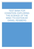 Test Bank for Cognition,, Exploring the Science of the Mind 7th Edition by Daniel Reisberg