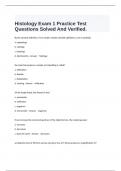  Histology Exam 1 Practice Test Questions Solved And Verified&period;