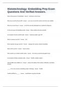 Histotechnology- Embedding Prep Exam Questions And Verified Answers&period;