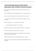 Oral histology Study Guide Exam Questions And Verified Actual Answers&period;