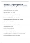 Histology & Cytology Latest Exam Questions And Already Passed Answers&period;