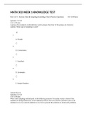 MATH 302 WK 1 KNOWLEDGE TEST - QUESTIONS AND ANSWERS