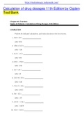 Calculation of drug dosages 11th Edition by Ogden Test Bank - PDF