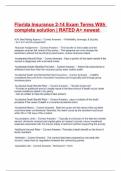 Florida Insurance 2-14 Exam Terms With complete solution &vert; RATED A&plus; newest 