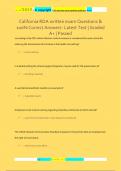 California RDA written exam Questions &  100&percnt; Correct Answers- Latest Test &vert; Graded  A&plus; &vert; Passed