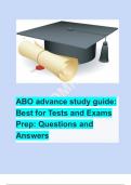 ABO advance study guide&colon; Best for Tests and Exams Prep&colon; Questions and Answers 100&percnt; Correct&excl;&excl;
