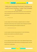 CMS pharmacology Proctored Questions &  100&percnt; Correct Answers- Latest Test &vert; Graded  A&plus; &vert; Passed