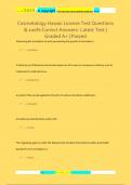 Cosmetology Hawaii License Test Questions  & 100&percnt; Correct Answers- Latest Test &vert;  Graded A&plus; &vert; Passed