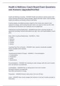Health & Wellness Coach Board Exam Questions and Answers Upgraded&sol;Verified