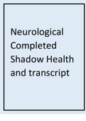 Neurological Completed Shadow Health and completed transcript