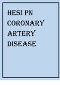 HESI PN CORONARY ARTERY DISEASE