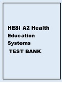 HESI A2 Health Education Systems TEST BANK