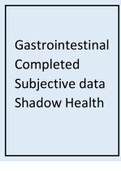 Gastrointestinal Completed Subjective data Shadow Health