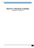  MNG3701: STRATEGIC PLANNING