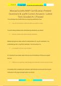 Massachusetts MAP Certification Pretest  Questions & 100&percnt; Correct Answers- Latest  Test &vert; Graded A&plus; &vert; Passed