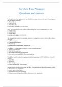 Exam &lpar;elaborations&rpar; Servsafe food management  