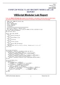 COMP 230 WEEK 5 LAB VBSCRIPT MODULAR LAB REPORT VBScript Modular Lab Report