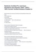 Relativity Certified Pro and Exam Questions and Answers &lpar;2024 &sol; 2025&rpar; &vert; 100&percnt; Correct Verified Answers Graded A&plus;