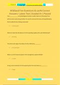 Wildland Fire Questions & 100&percnt; Correct Answers- Latest Test &vert; Graded A&plus; &vert; Passed